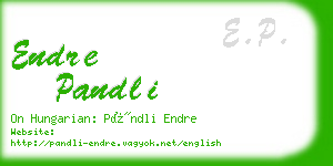 endre pandli business card